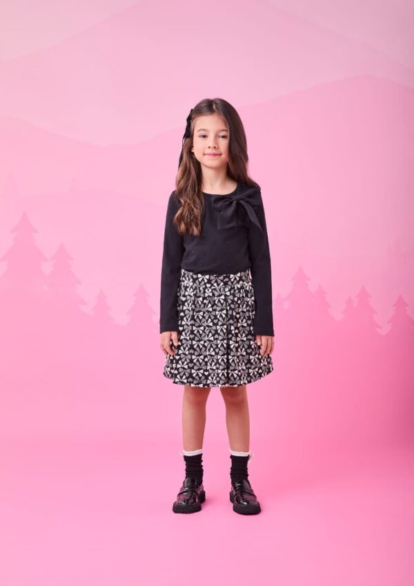 Conjunto de Jacquard com Laço e Strass