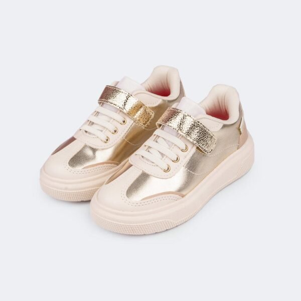 Tênis Infantil Feminino XP24 Craquelado Dourado