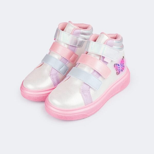 Tênis de Led Infantil Feminino XP24 Borboleta Candy Colors