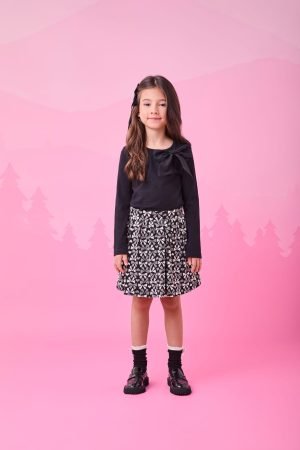 Conjunto de Jacquard com Laço e Strass